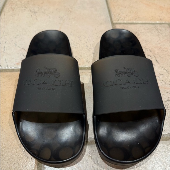 Coach Ulyssa Women's Rubber Jelly Slide Sandals Black 9D pool shoes NEW - Picture 1 of 2